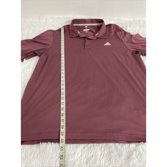 Adidas Polo Shirt Mens XL Red Wine Golf Short Sleeve Active Casual Stretch - Picture 7 of 11